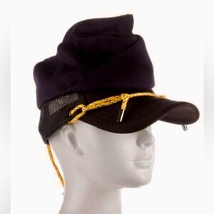 RARE!!! DSQUARED2 Black and Navy Hat with Yellow Cord